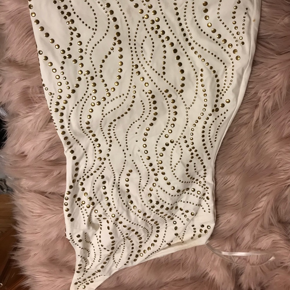 Beaded White and Gold dress